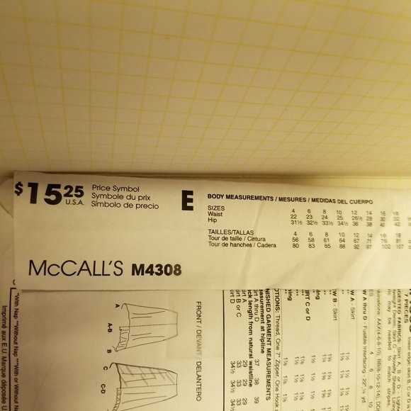 ✅4308 McCall's Womens/Misses & Petite Skirts Variet - Picture 6 of 6
